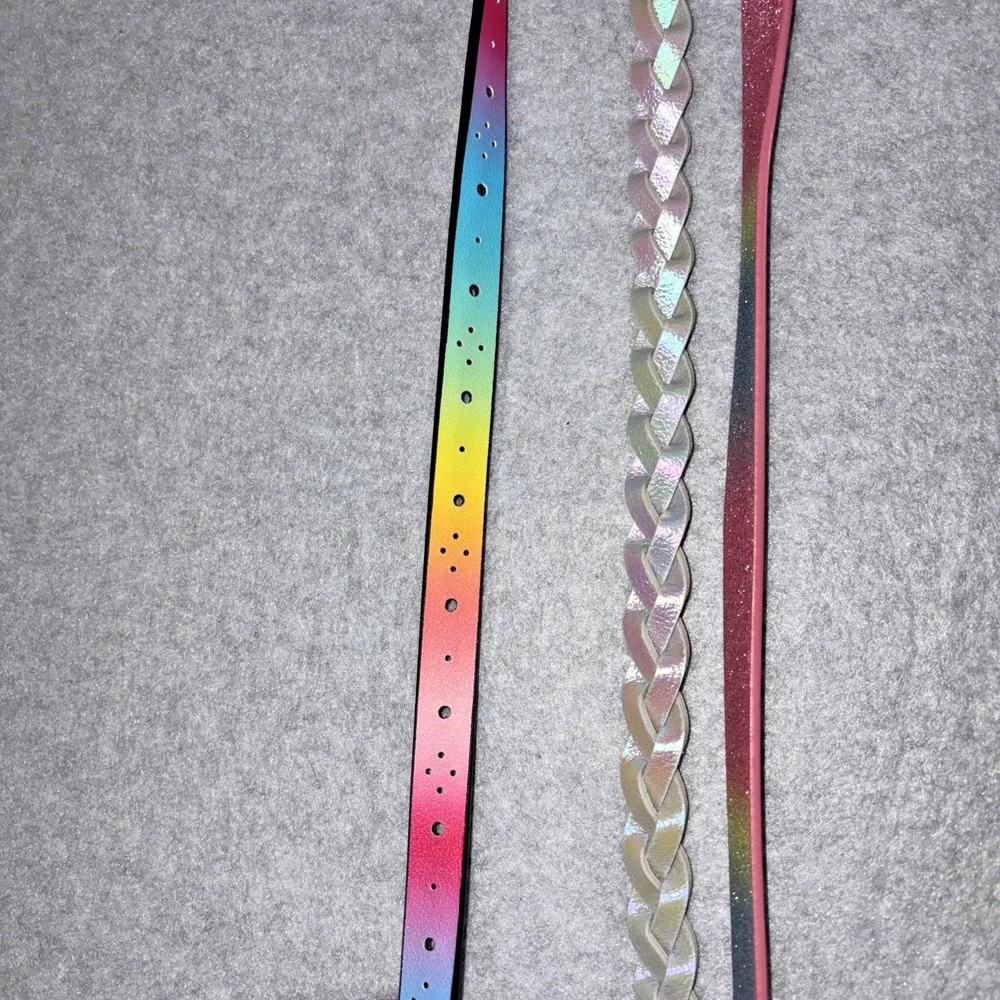Cat & Jack Girls' 3pk Rainbow Belt Set - Size Medium